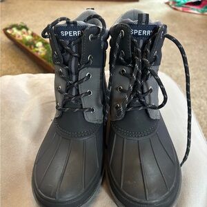 Sperry Kids Charcoal and Black Boots ! Barely worn